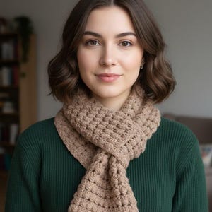Very Simple Crochet Side Puffs Stitch Scarf Pattern Pdf + Video - Etsy