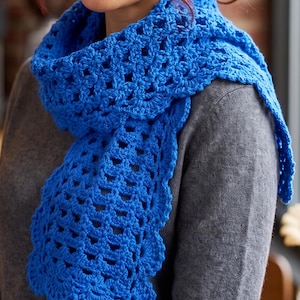 Very simple crochet lace scarf pattern pdf + Video