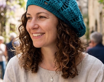 crochet lace beret hat pattern pdf + Video