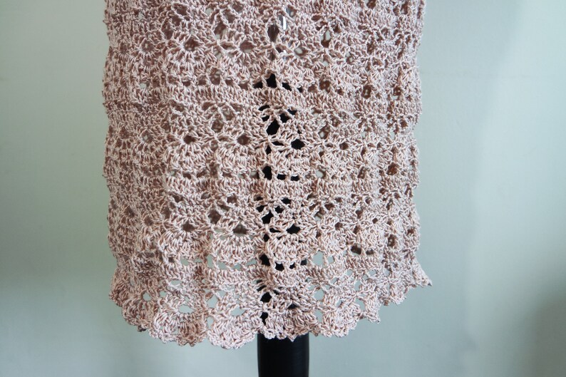 Evelyn Crochet 7 8 Dress Light Beige