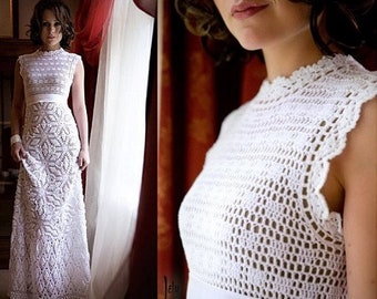 crochet wedding dress pattern pdf  by marifu6a