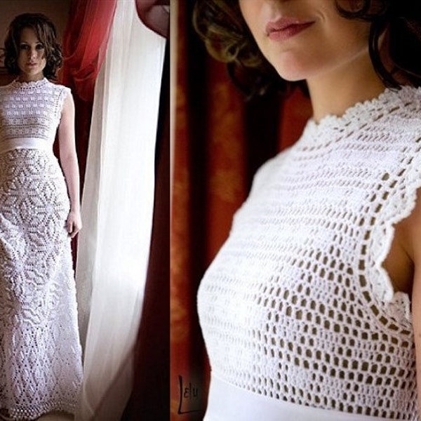 crochet wedding dress pattern pdf  by marifu6a