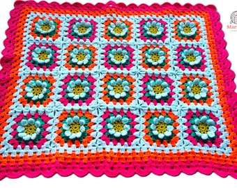 crochet flower blanket afghan pattern pdf nr 87