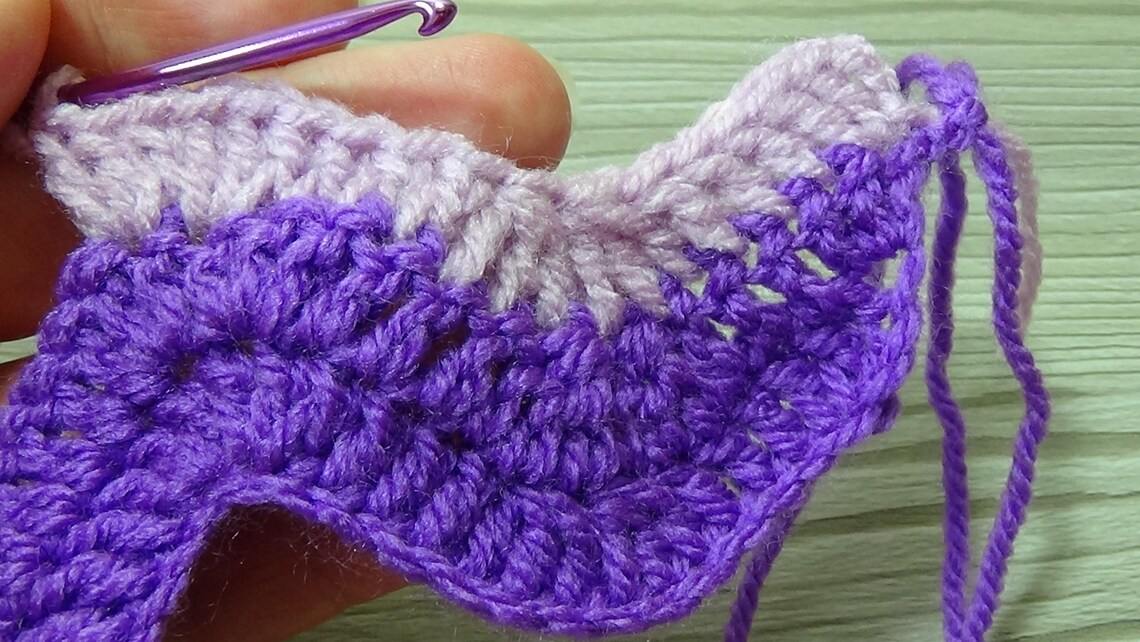 Crochet Pattern Fan Ripple Stitch Blanket, Afghan, Rug, Step by Step ...