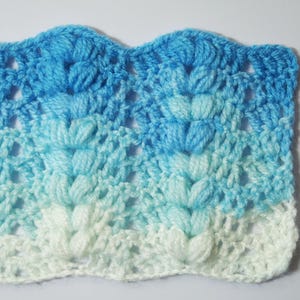 Puff Shell Ripple Afghan Crochet Pattern PDF + Video – Puff Ripple Stitch Blanket / Afghan / Rug ...