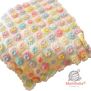 easy flower blanket afghan for beginner pattern pdf + Video