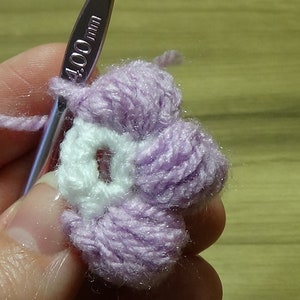 Crochet blanket, Puff flowers, Pattern, PDF, English image 2