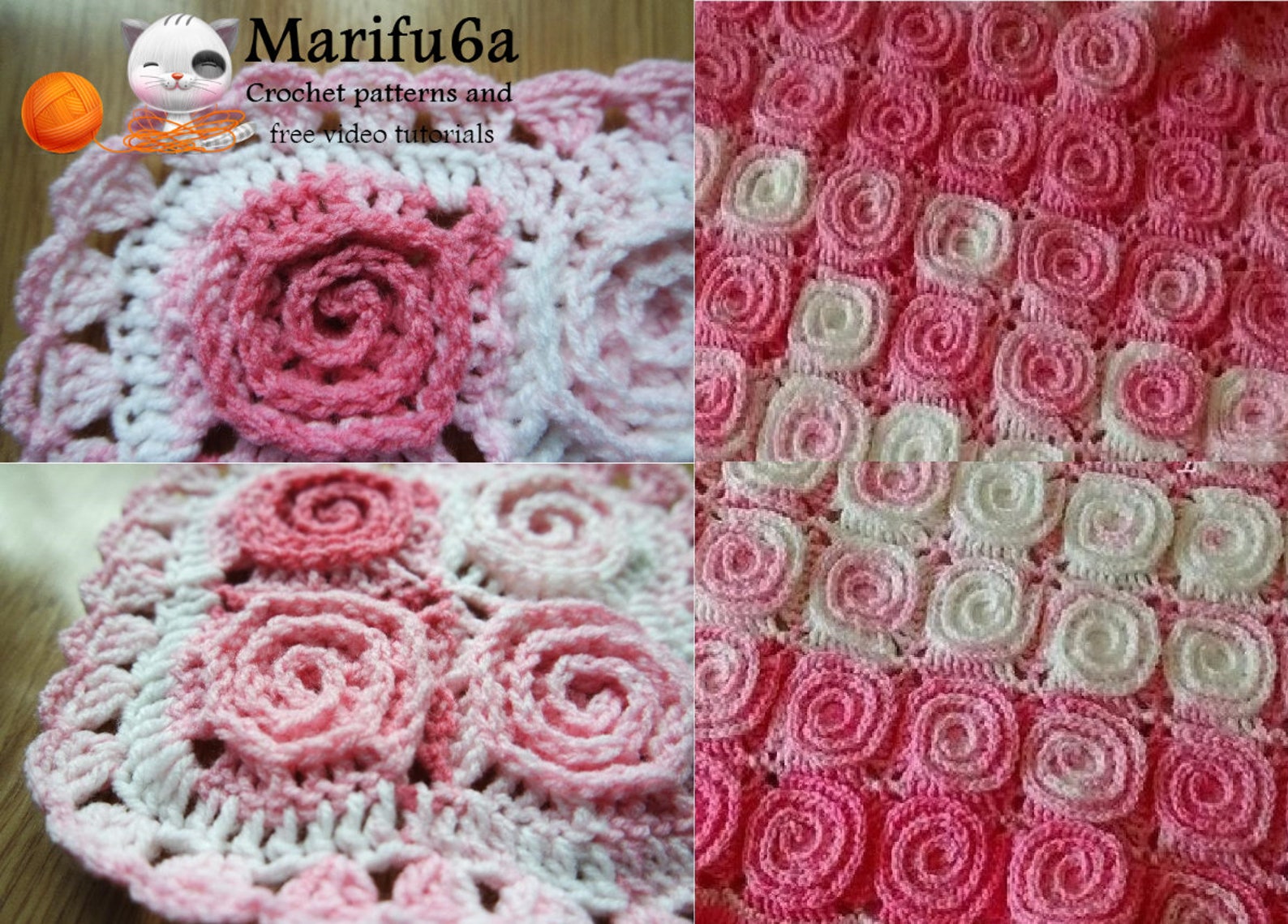 Crochet Spiral Blanket Flower Afghan Pattern Pdf by Marifu6a Etsy