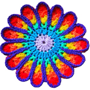 Gehaakt regenboogkleedje hot pad onderzetterpatroon voor beginners pdf + video