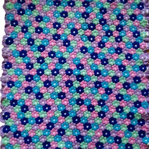 Crochet blanket, Puff flowers, Pattern, PDF, English image 6