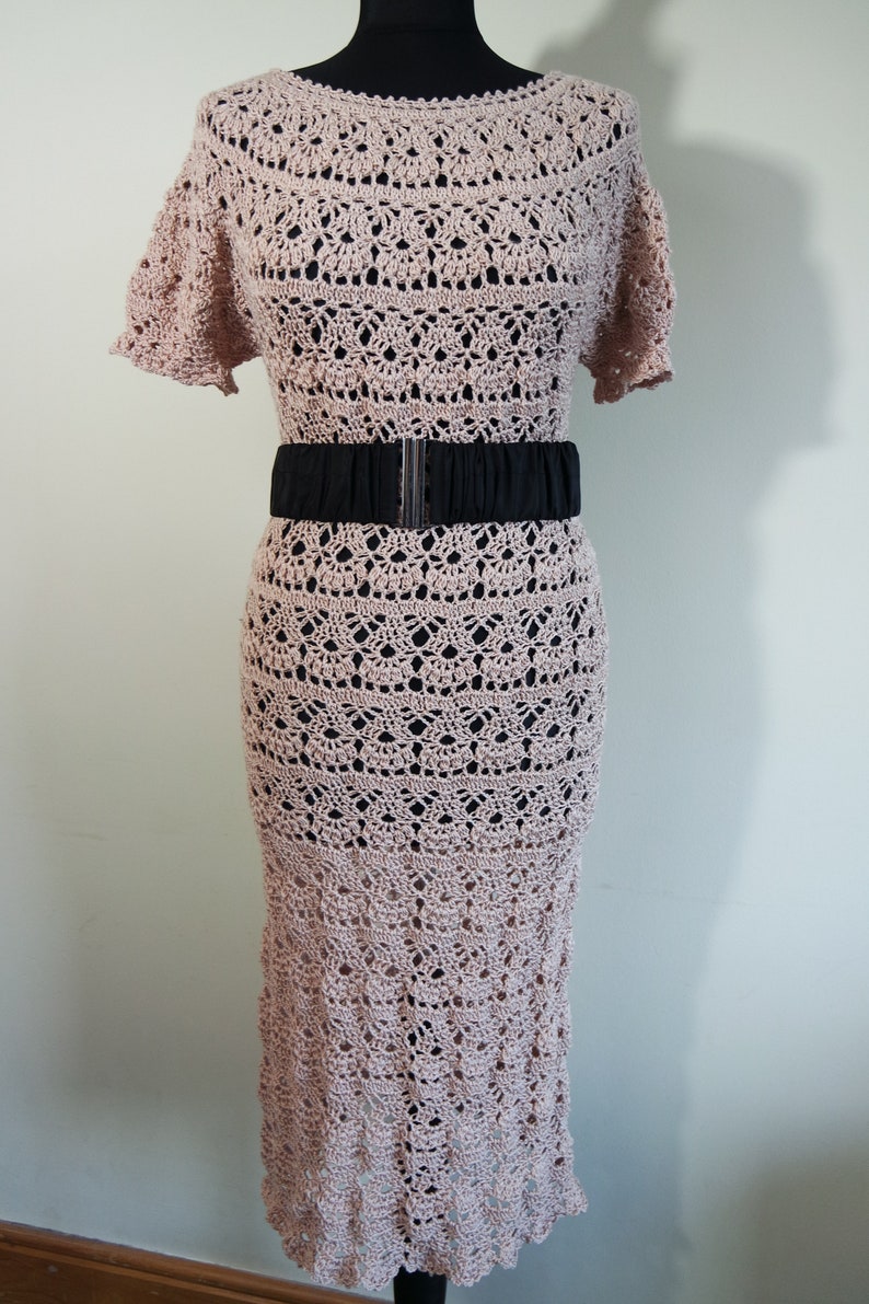 Crochet Beige Dress All Sizes Pattern Pdf 164 - Etsy UK