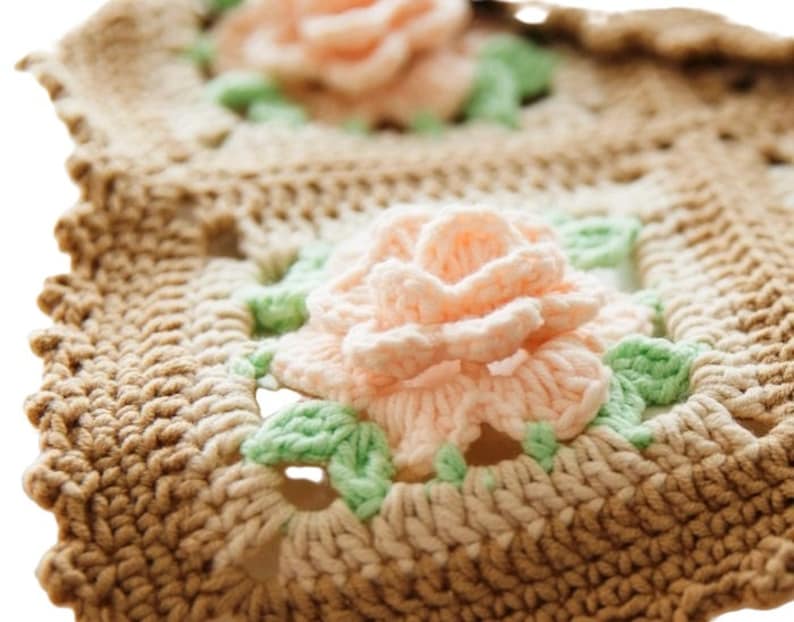 Crochet blanket, roses blanket, flowers blanket , Pattern, PDF, English image 2