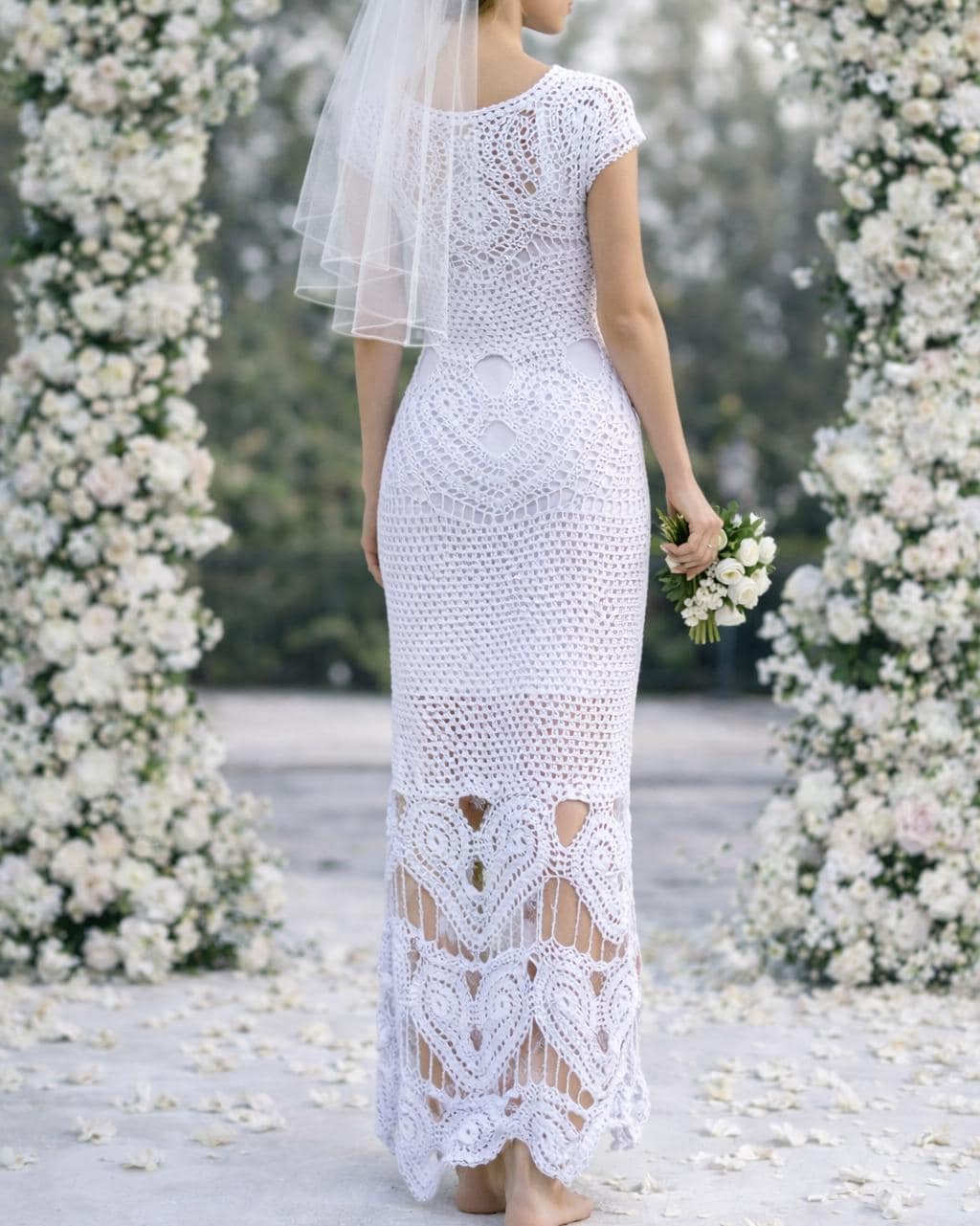 sweetheart crochet maxi dress Crochet Wedding Maxi Dress With Hearts All Sizes Pattern Pdf Tutorial + Video