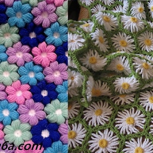 Bundle of 2 most popular flowers crochet blanket pattern by marifu6a