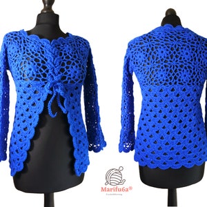 crochet flower jacket all sizes pattern pdf tutorial + Video