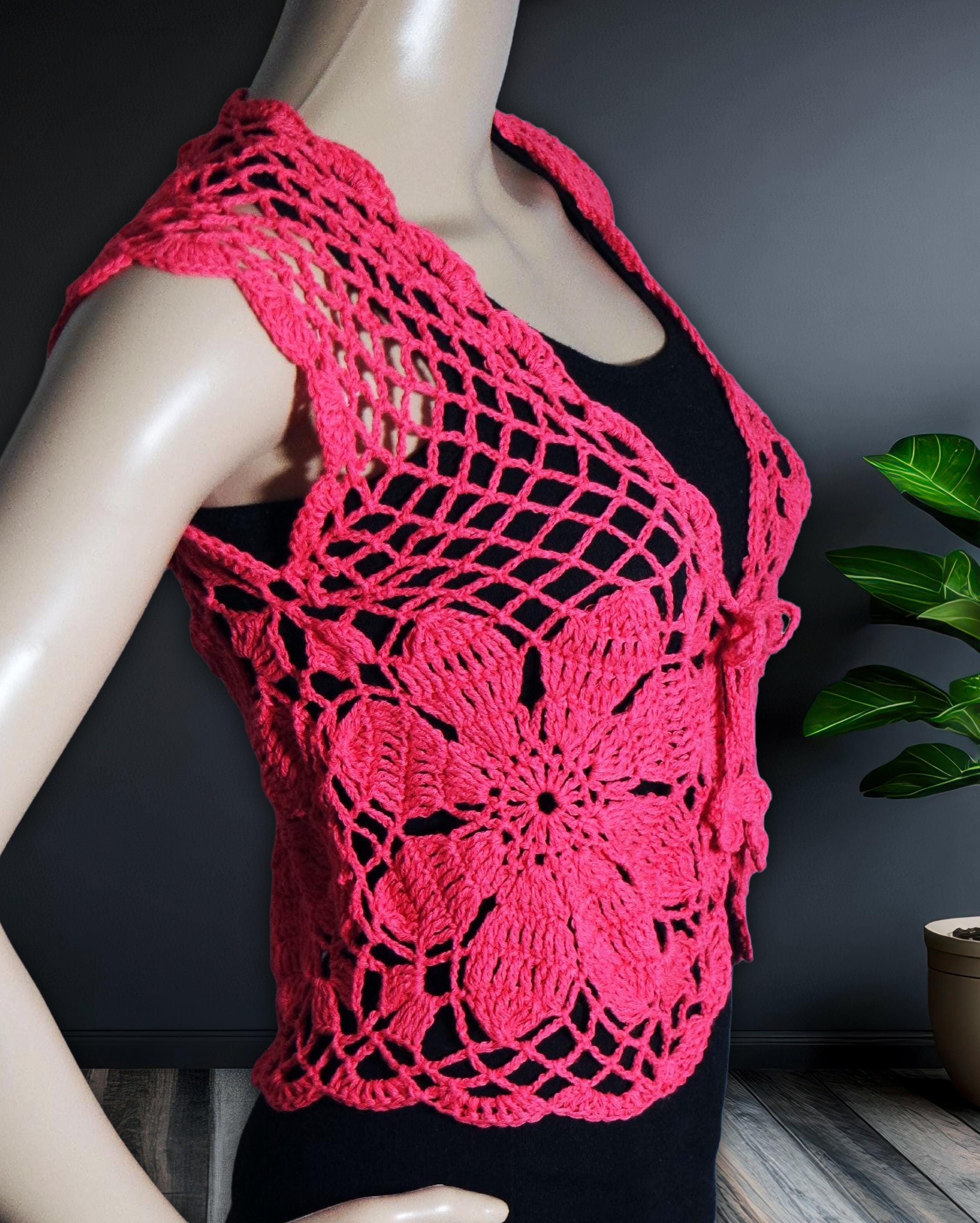 Boléro Tricoté KSL - Taille 2XL, Corail/saumon, Coton, Style Haussement D'épaules Décontracté