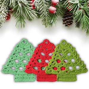 crochet Christmas tree doily/ motif/hot pad/coaster/pattern pdf + Video