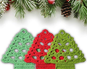 crochet Christmas tree doily/ motif/hot pad/coaster/pattern pdf + Video
