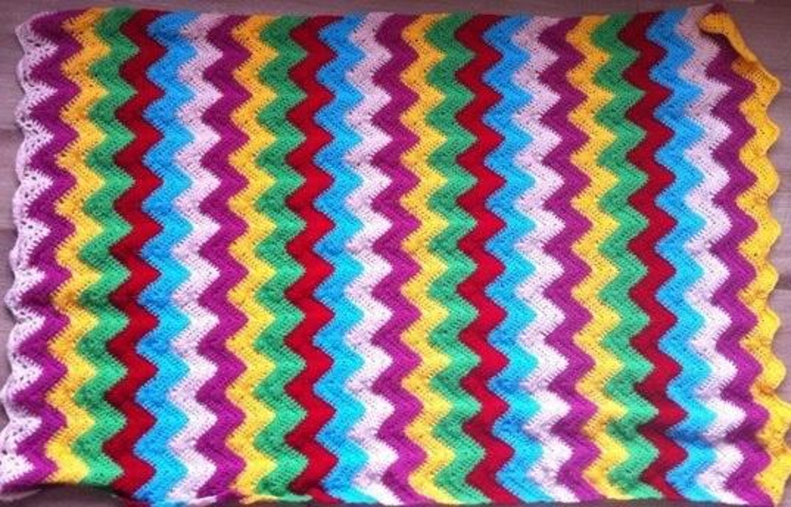 Crochet Pattern Fan Ripple Stitch Blanket, Afghan, Rug, Step by Step ...