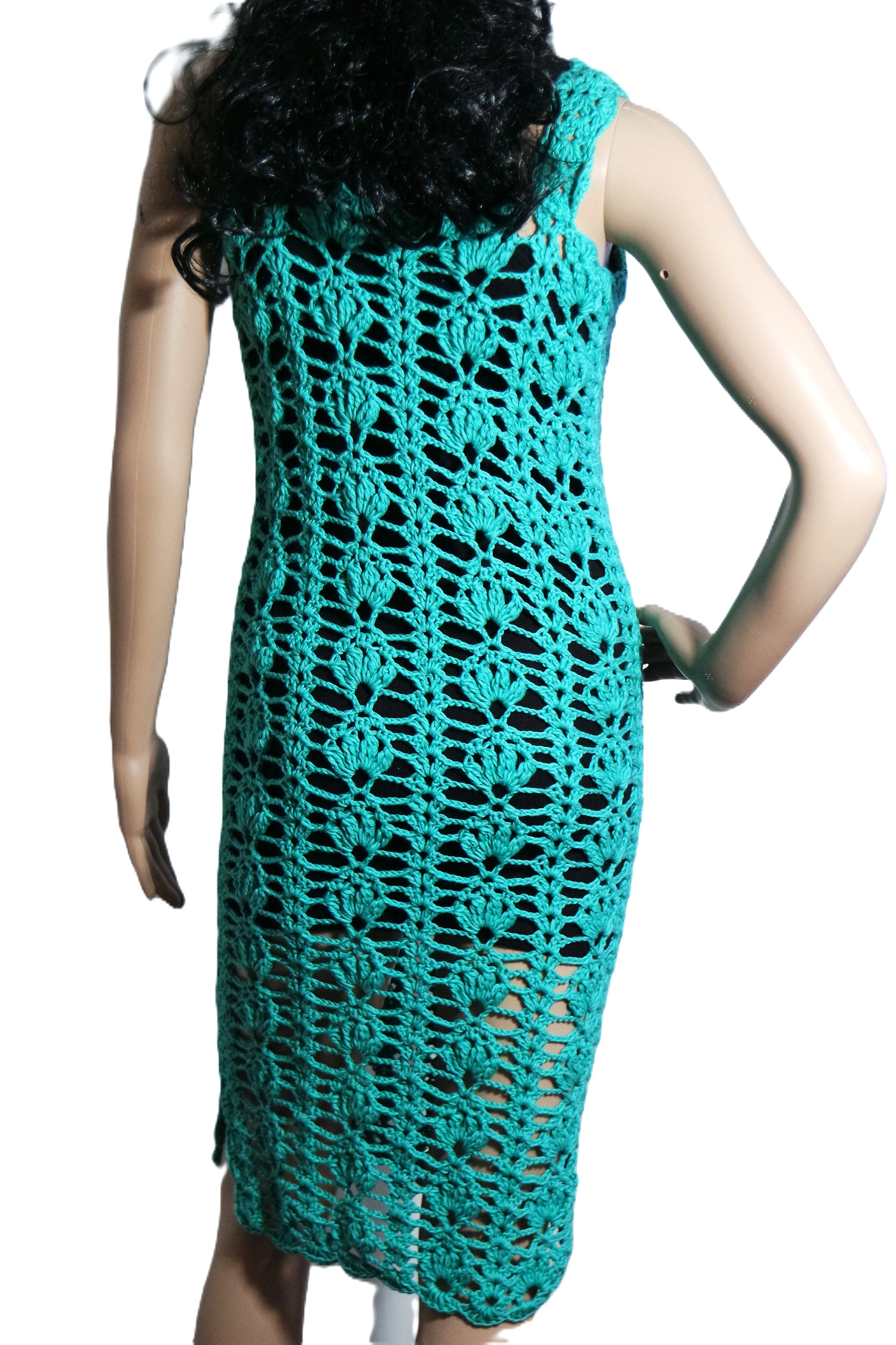 pineapple stitch crochet dress Crochet dress PATTERN with pineapple motifs and asymmetric hem