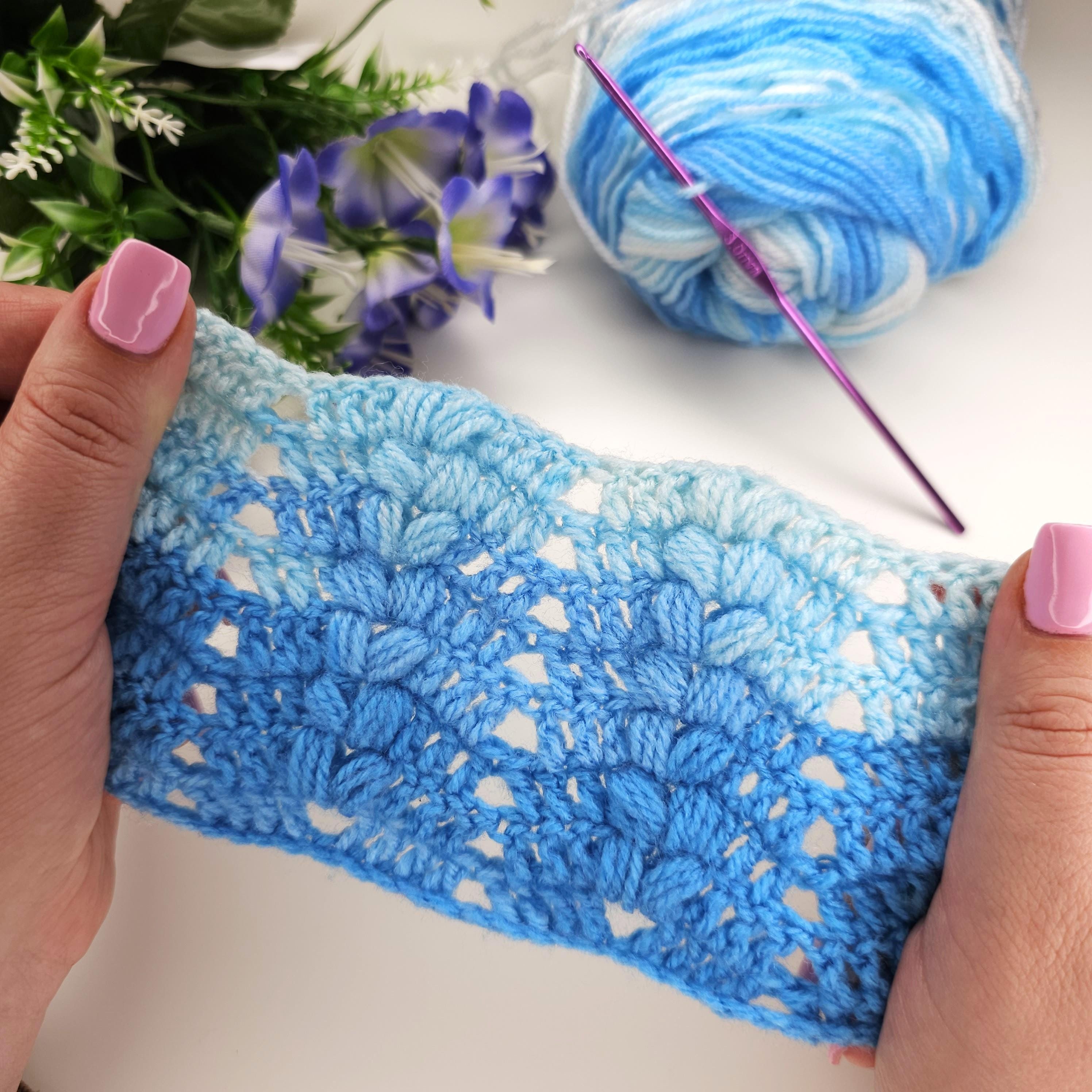Puff Shell Ripple Afghan Crochet Pattern PDF + Video – Puff Ripple Stitch Blanket / Afghan / Rug ...