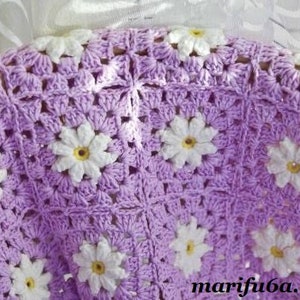 Crochet pattern easy daisy blanket, afghan tutorial + Video