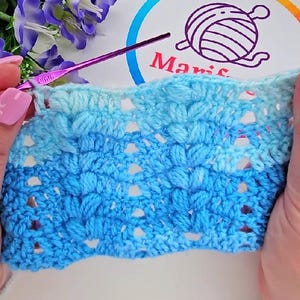 Puff Shell Ripple Afghan Crochet Pattern PDF + Video – Puff Ripple Stitch Blanket / Afghan / Rug ...