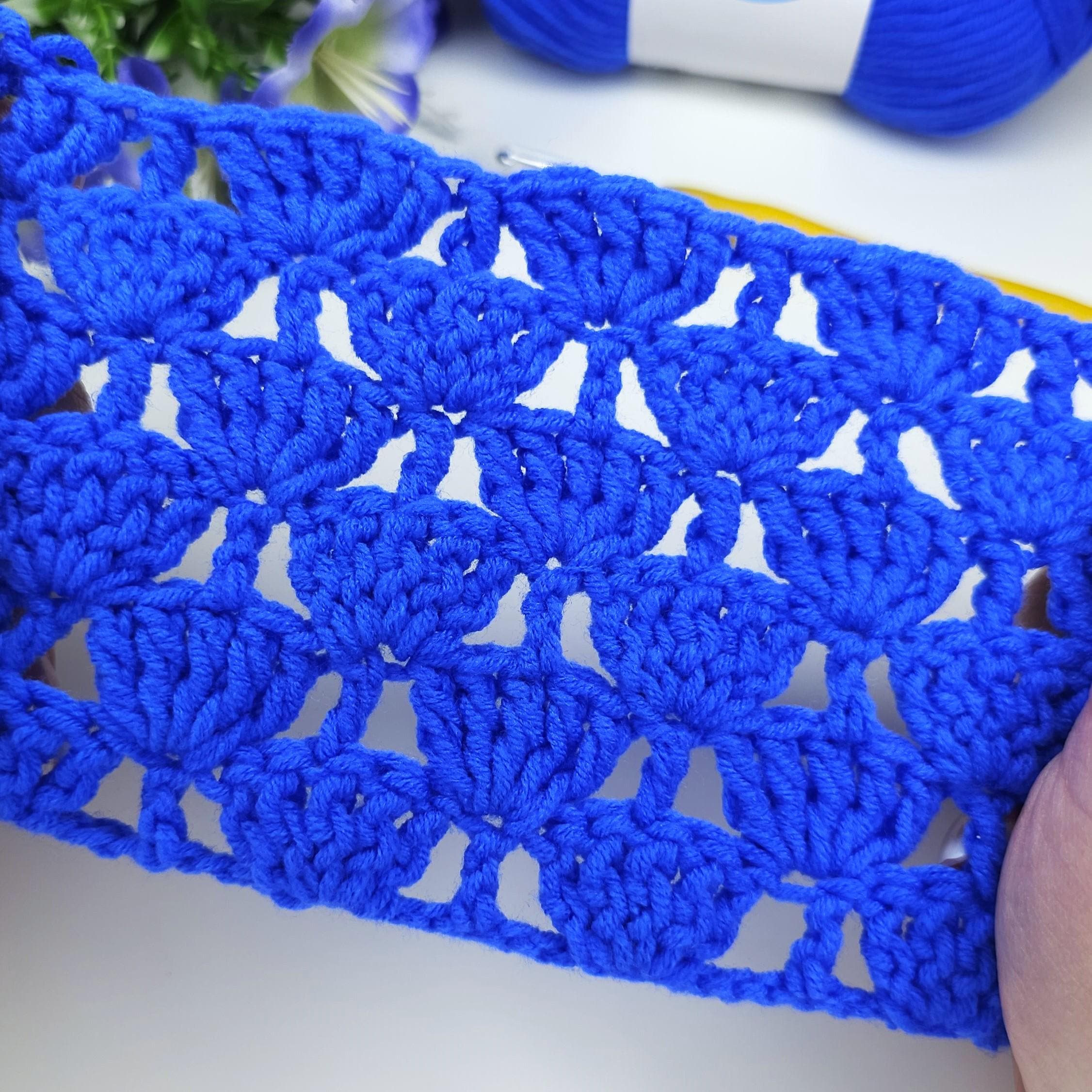 Shell Clum Pattern Crochet Pattern Column Shell Stitch Blanket, Afghan, Rug, Step by Step ...