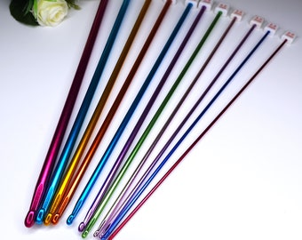 Tunisian Crochet Hook Set, 11 Aluminum Afghan Needles (2-8mm)