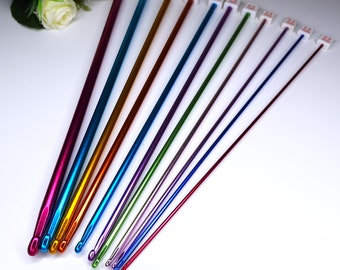 High-Quality 11pcs/set Crochet Tunisian Hook Knitting Needle Colorful Single Handle Knitting Needle