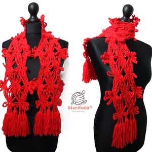 crochet Daisy flower scarf pattern pdf tutorial step by step +  Video