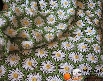crochet daisy blanket afghan pattern pdf by marifu6a