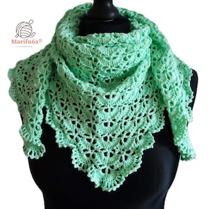 spring crochet triangle wrap shawl pattern pdf + Video