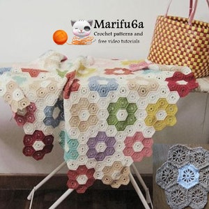 crochet easy flower blanket afghan pattern for beginners tuttorial + Video