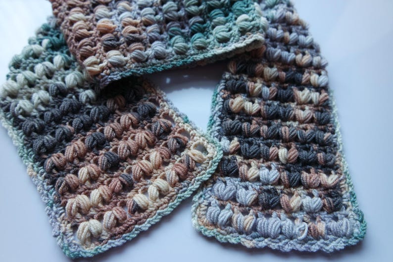 Puff Stitch Crochet Scarf for Boy Pattern Pdf + Video - Etsy