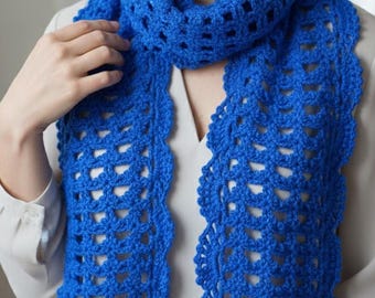 Very simple crochet lace scarf pattern pdf + Video