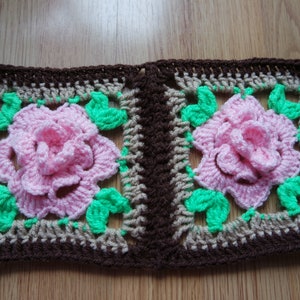 Crochet blanket, roses blanket, flowers blanket , Pattern, PDF, English image 5