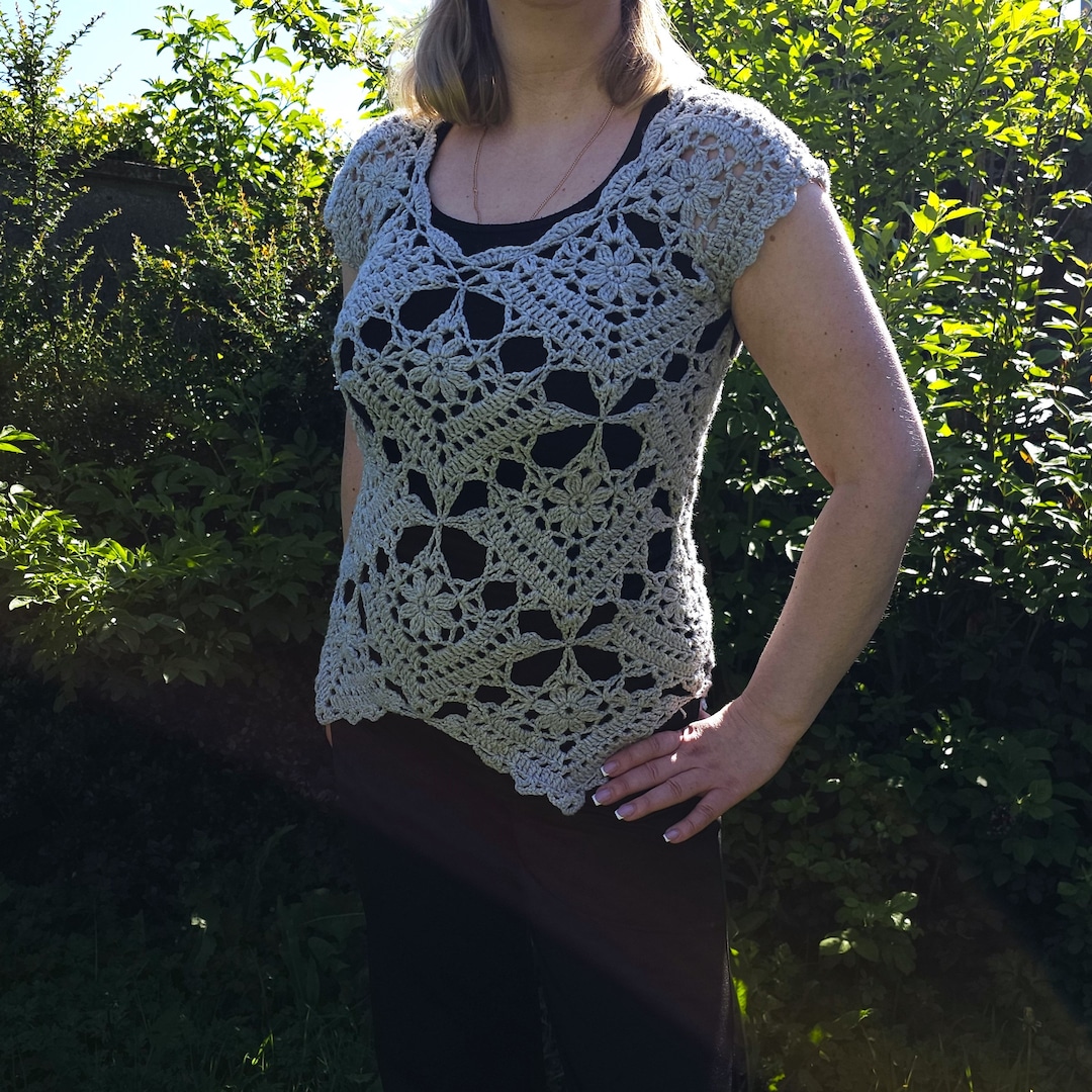 Túnica de verano tejida a crochet talla M España