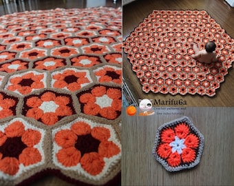 crochet african flower blanket rug afghan pattern pdf 155