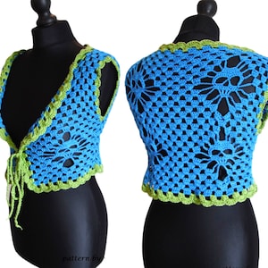 crochet Halloween shrug bolero with skulls pattern pdf + Video