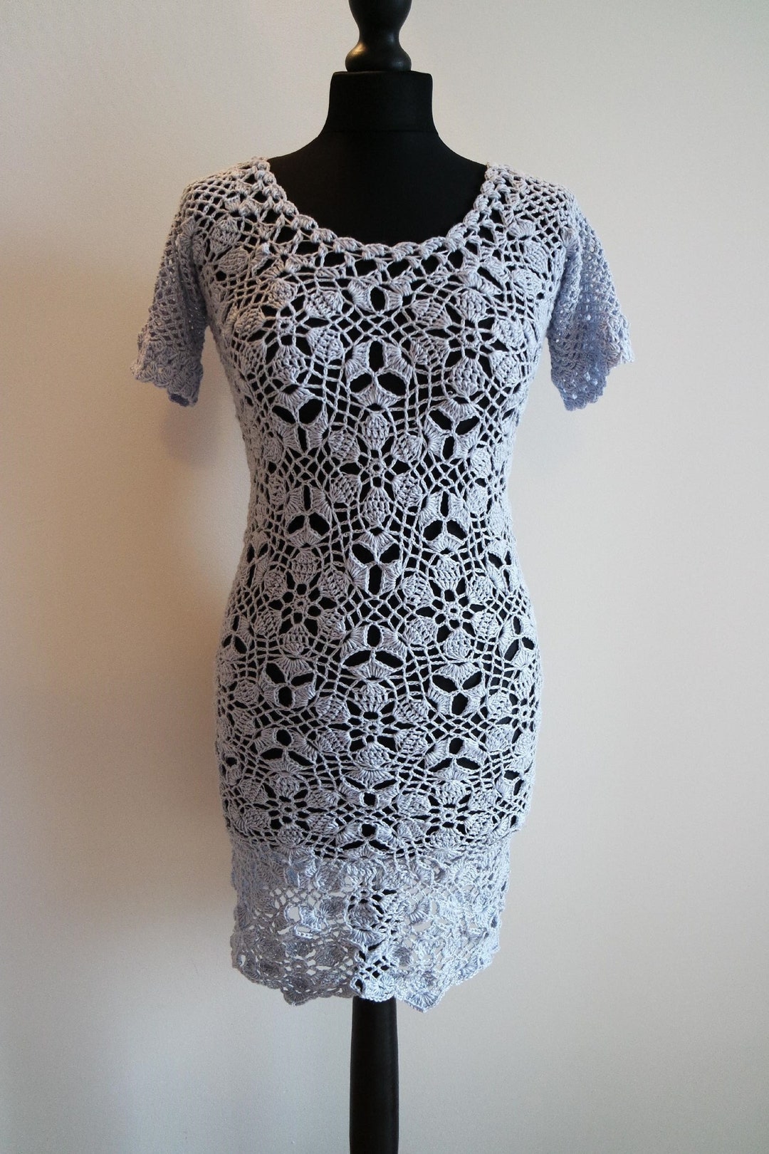 Crochet Grey Dress With Motifs Pattern Pdf 122 by Marifu6a - Etsy Ireland