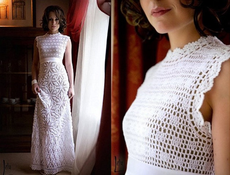 Crochet Wedding Dress Pattern Pdf by Marifu6a Etsy