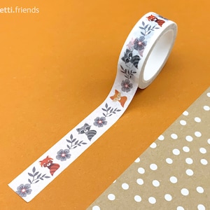 Washi Tape mit Fuchs, Waschbär und rotem Panda