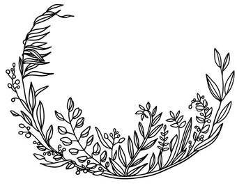 Flower wreath svg, Half wreath svg, Wreath svg, Floral border svg, Wedding svg, Flower svg, Laurel svg, Divider svg, Leaves svg, Bride svg