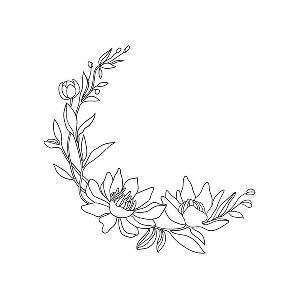 Magnolia svg, corona de Magnolia, archivo digital de flor de Magnolia, paquete Magnolia SVG, Blossom svg, Plant svg, Boda de magnolia dibujada a mano