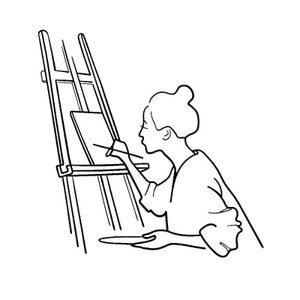 Arquivo SVG de artista, SVG de professor, SVG de pintura, SVG de cavalete de artista, SVG de cavalete, PNG de artista, SVG de monograma de artista, Silhueta de artista, SVG de pincel