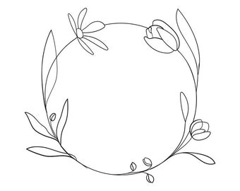 Bunch of wreaths Svg, Flower wreath Svg, Wreath Cut File, Circular wreath Svg, Circular frame svg, Flower frame Svg