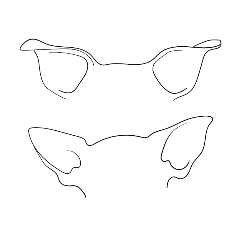 Dog Ear Outline Pet Line Art Dog Ears Drawing Etsy Ireland