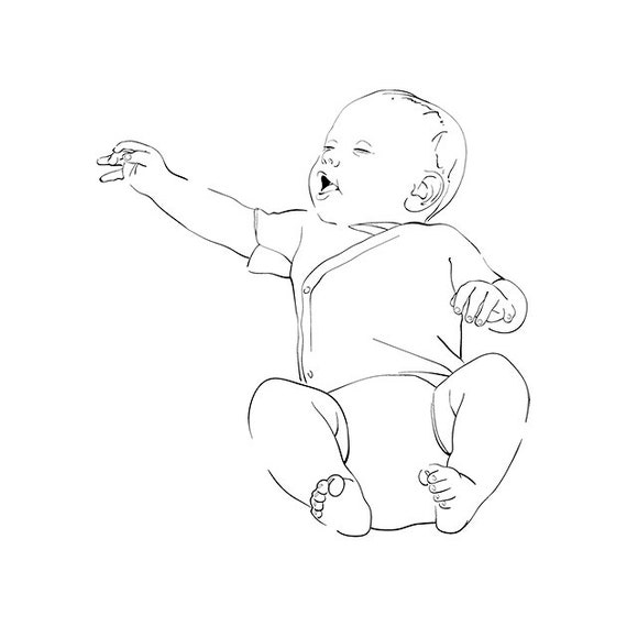 Baby Illustration Newborn Minimalist Nursery Print Baby Etsy