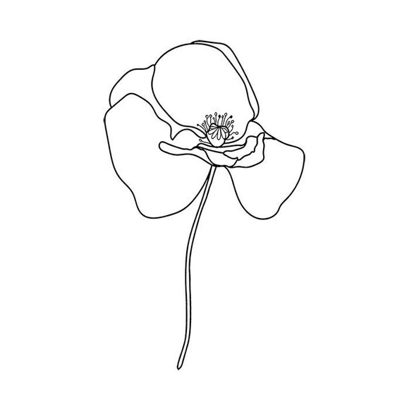 Download Poppy Svg Black And White Poppy Svg Files For Cricut Poppy Etsy